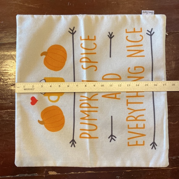 NWOT “Pumpkin Spice and Everything Nice” Pillow Cover - Picture 12 of 13